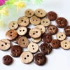100pcs 10mm / 11mm / 12mm 2 holes Natural Coconut Buttons for Sewing Craft Scrapbooking Decorative Accessories Sewing Materials 4