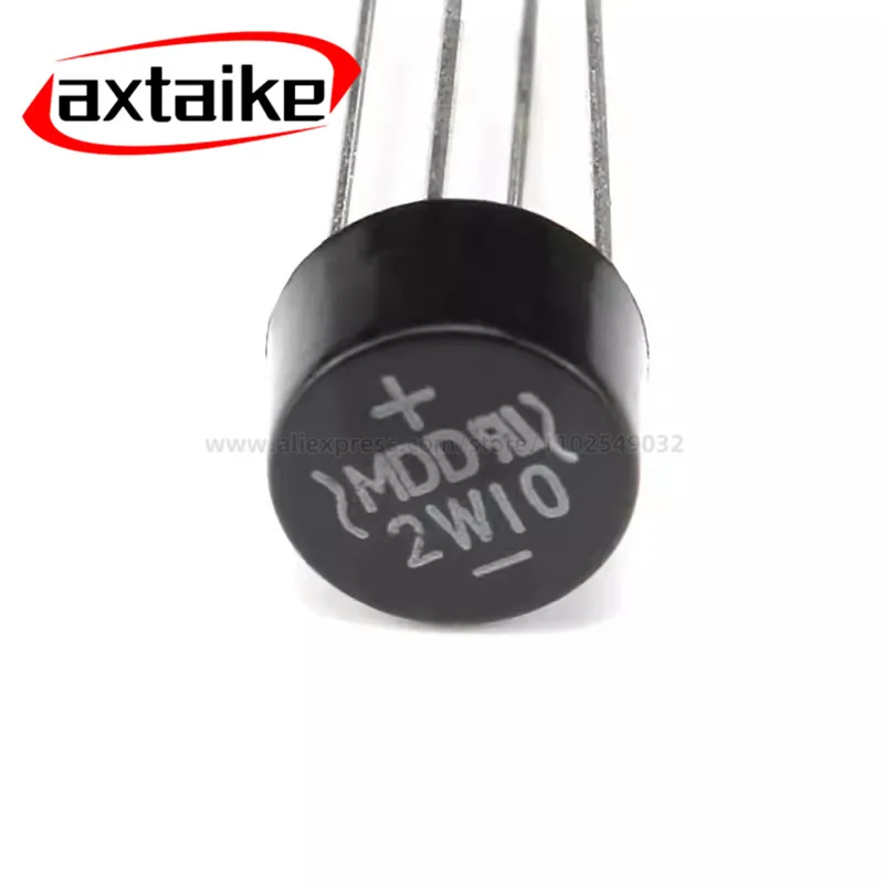 10PCS 2W10 2W08 2W06 2W04 DIP 4Pin 2A 1000V 1KV Diode Bridge Rectifier Circular