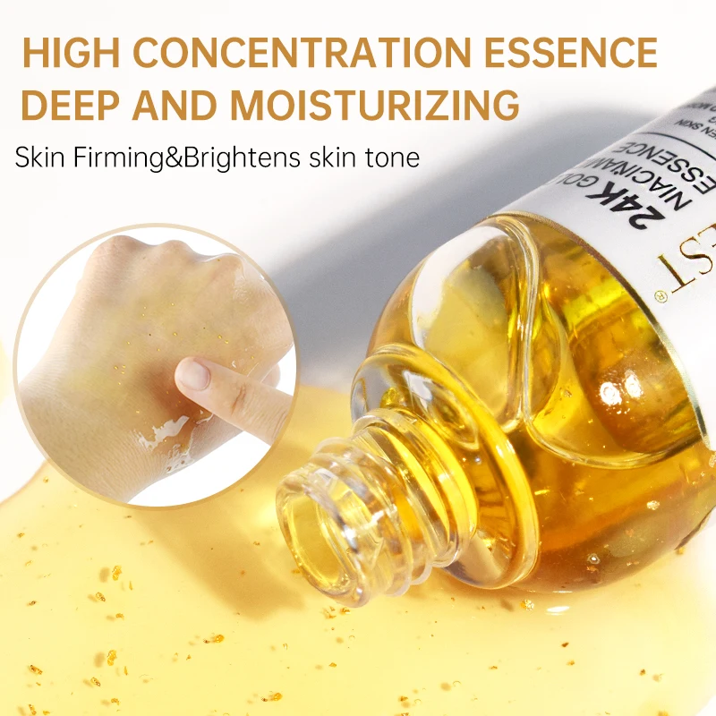 Niacinamide Face Serum 24K Gold Hyaluronic Acid Essence Whitening Dark Spot Corrector Facial Serum Skin Care Products 6