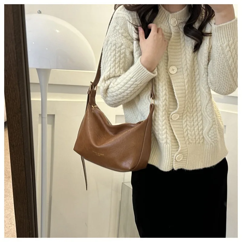 

Textured Soft Surface Crossbody Bag New Trendy Casual Solid Color Design Shoulder Bag Dumplings Women's Shoulder Cross-body Bag