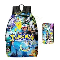 2 pz/set Anime Pikachu Pokemon Stampa Zaino Scuola Pikachu Ragazzi Ragazze Moda Laptop Zaino di Grande Capacità per I Regali 9