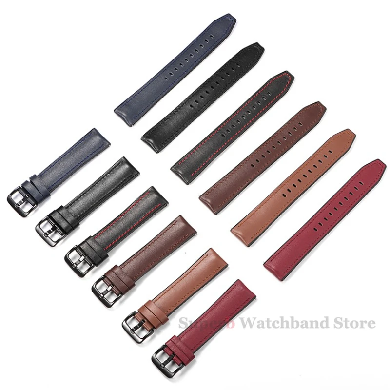 Universal Silicone Leather Sports Strap - Quick Release Bracelet for Smartwatches (20mm/22mm)
