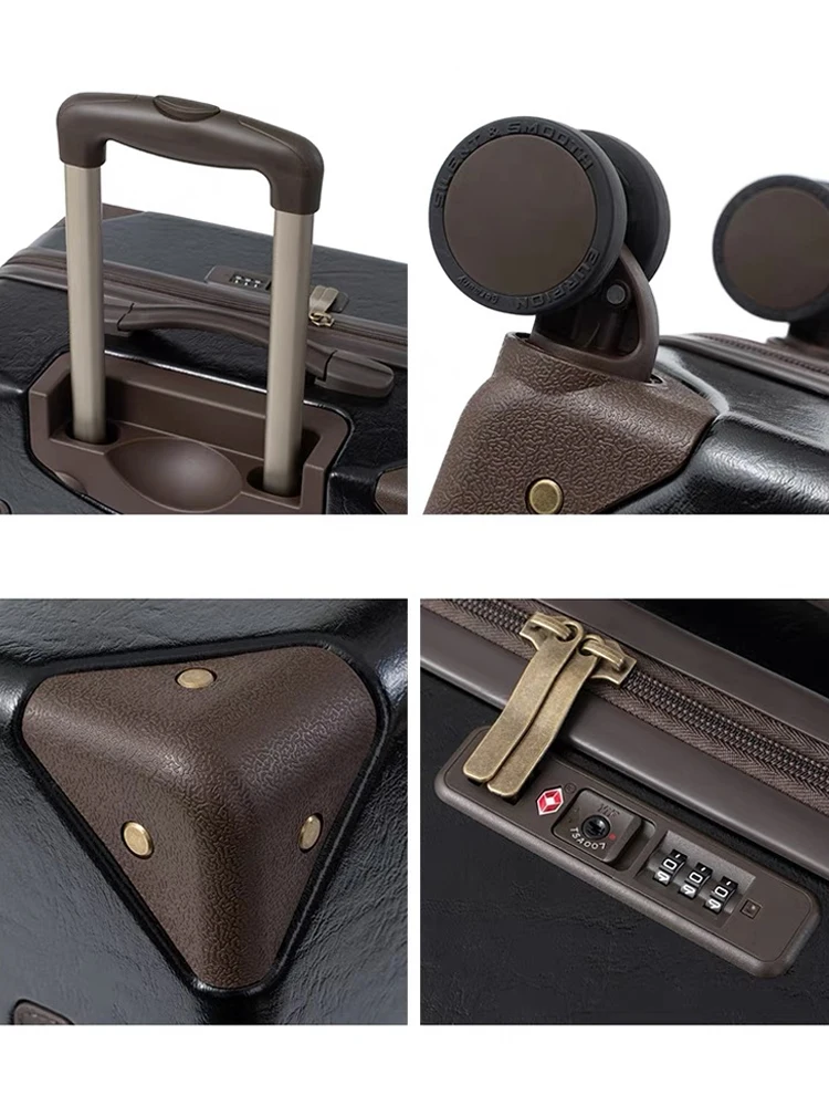 PU Leather Suitcases 2PCS/SET 20 24 28 inch for Women