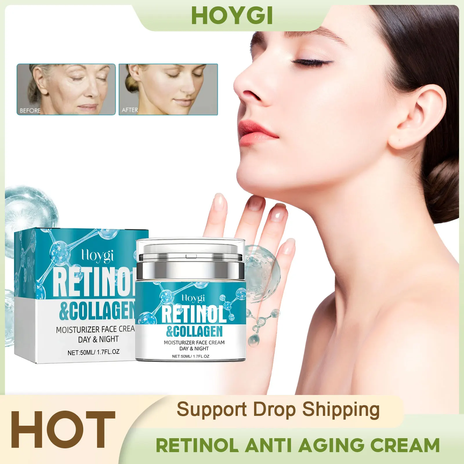 

Retinol Face Cream Remove Wrinkle Fine Lines Fade Dark Spots Melanin Firming Lifting Hydratation Brightening Anti Aging Cream