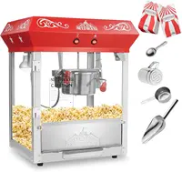 Bar Style Popcorn Machine Maker Popper with 6-Ounce Kettle - Red 2