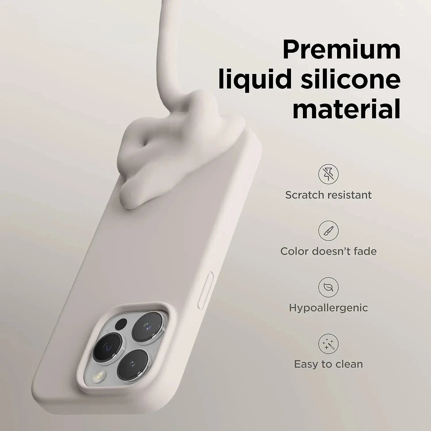Premium Liquid Silicone Shockproof Protective Phone Case with Microfiber Lining