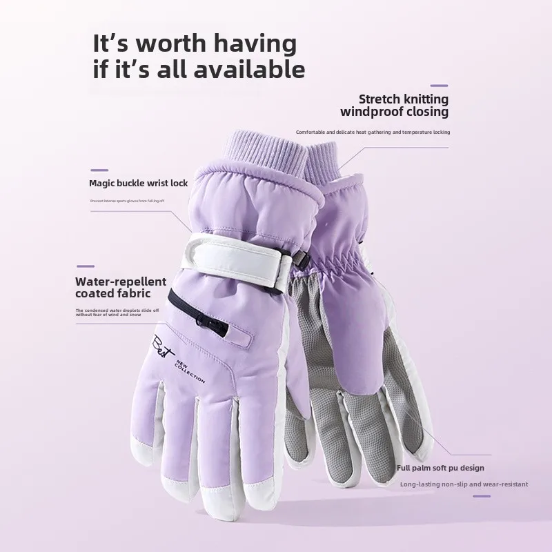 Winter Cycling Gloves Non Slip Touch Ski Gloves Snowboard Accessories Waterproof Pocket Warm Men's and Women's