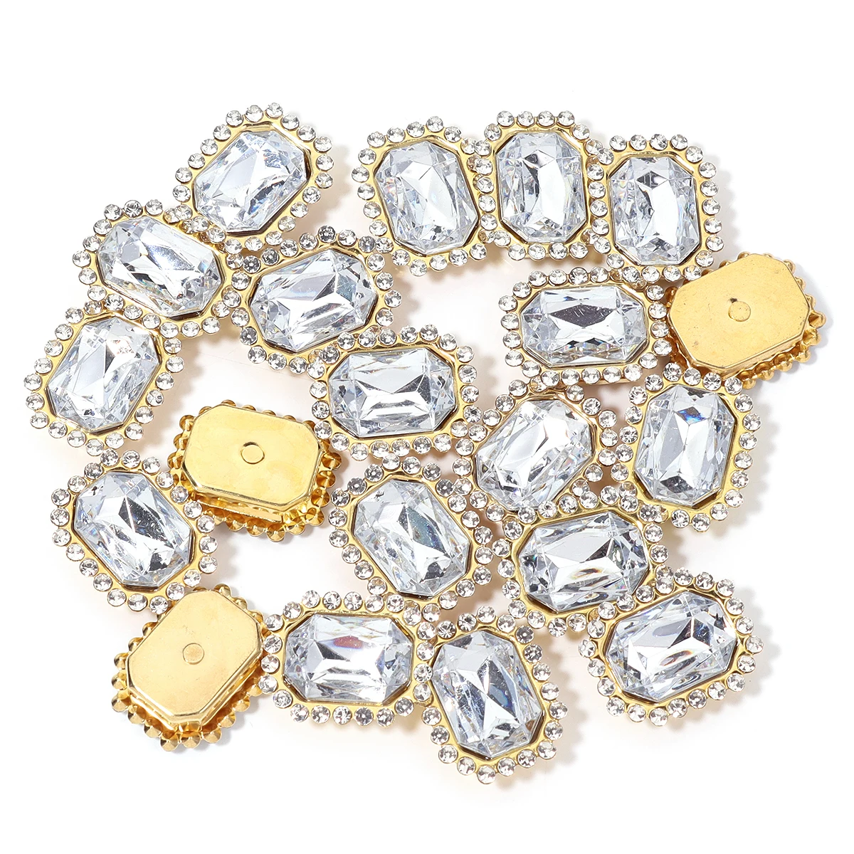 11,5X19mm 20Pcs Rechteckige Diamant Intarsien Vier Loch Klaue Diamant DIY Schmuck Haar Schuhe Hüte Materialien Wasser diamant Zubehör – Detail 19
