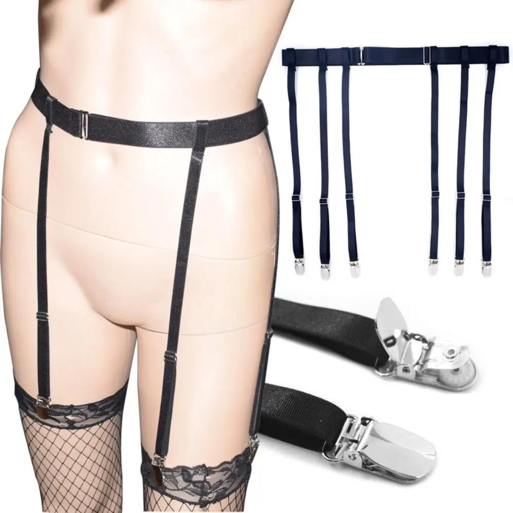 Adjustable Garter Belt Leg Sock Elastic Thigh High Stockings 4/6 Metal Clips Suspenders Belt Women garter belt