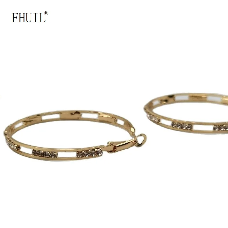 

FHUIL Hoop Earring For Women 50MM Big Round Circle Earrings Fashion Charm High Quality Wedding Jewelry Gift Accessori Christmas