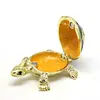 SHINNYGIFTS Crystal Studded Turtle Shape Jewelry Box, Handmade Miniatures, Sea Turtles,  Feng Shui Craft 5