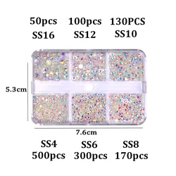 Colorful Non-Hotfix Rhinestones - Flatback Decorative Glass Crystals (Transparent AB)