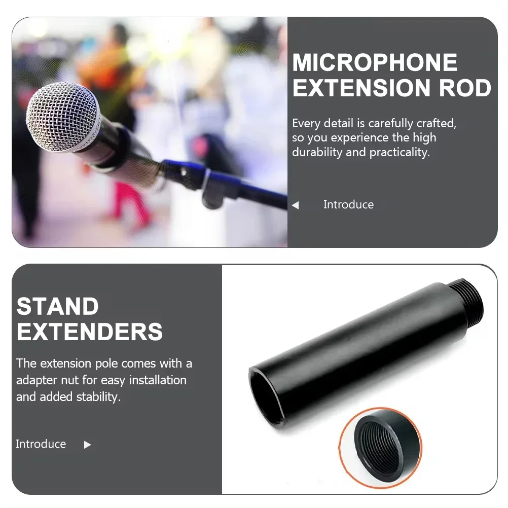 Threaded Mic Stand Extension Screw Boom Tubes Microphone Extension Rod for Desk Stand Arm Bracket Mount Screw