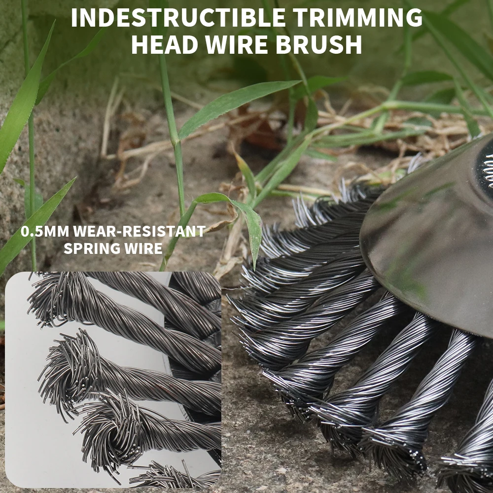 6/8 Inch Grass Trimmer Head Derusting Weeding Wheel with Fixing Kit Rusting Dust Removal Plate Garden Power Tool for Lawn Mover 5