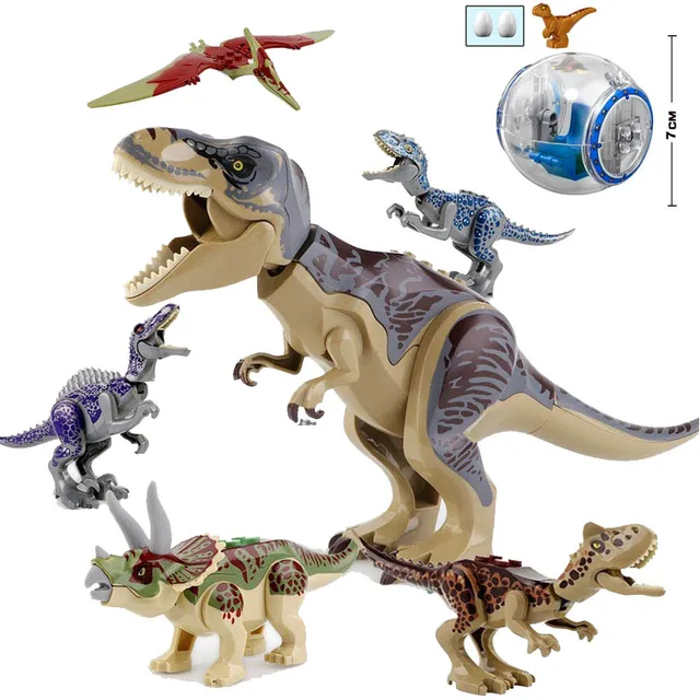 Big Sale!!! Jurassic Park World Dinosaurs Indoraptor Triceratops Indominus Rex T-Rex Model Building Blocks Toys For Children 1