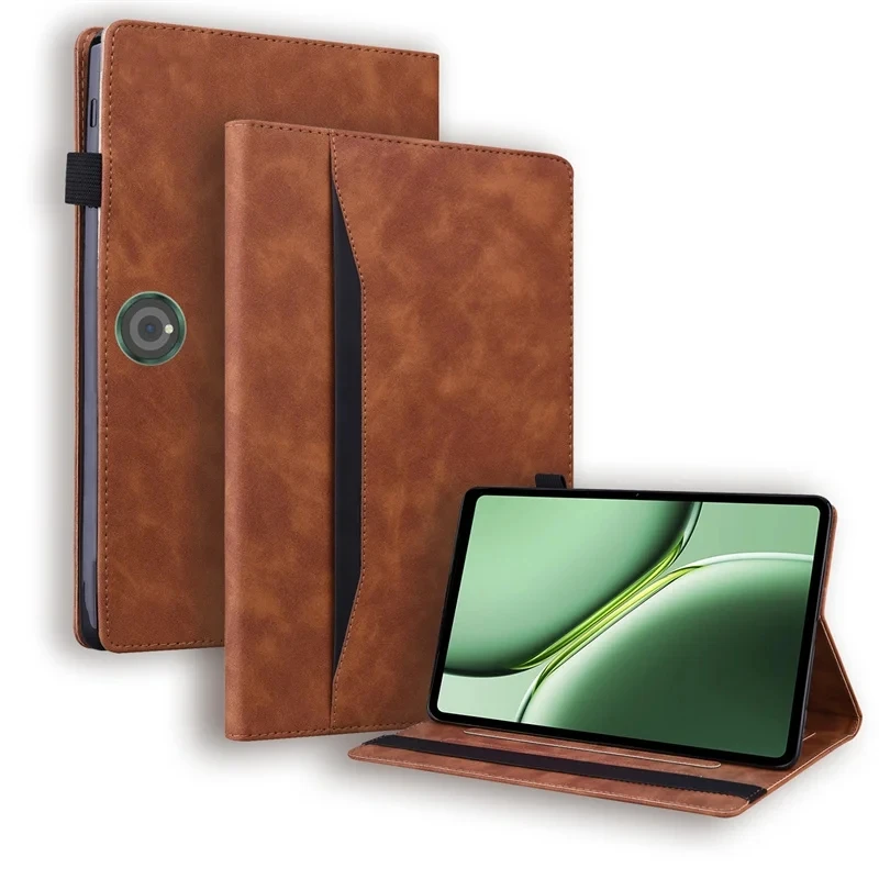 Elegant Leather Wallet Stand Case for Tablets, Business Style, 11-12 inch