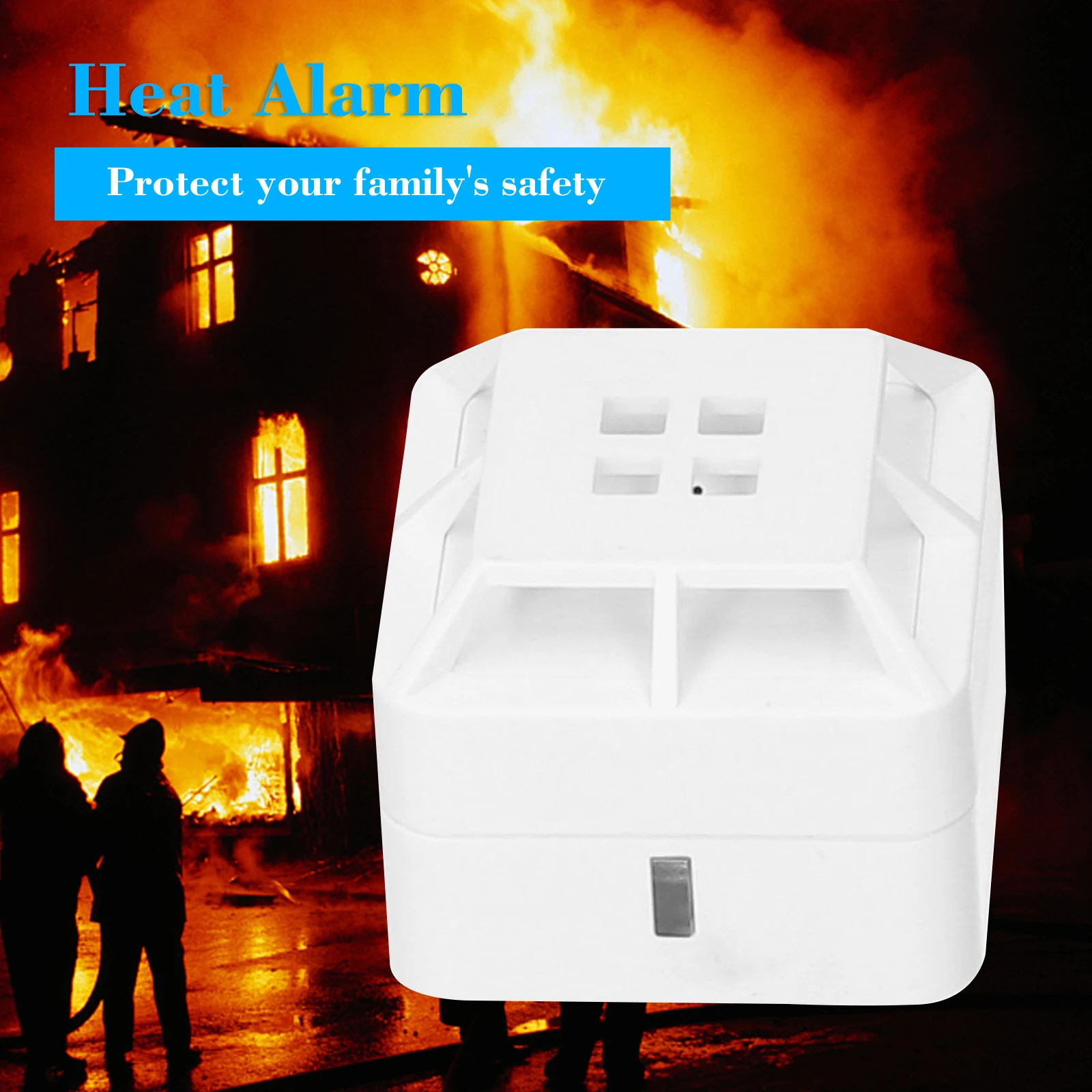 Intelligent Heat Alarm Detector Heat Alarm Fixed Temperature Detector 85dB Sound for Home Kitchen Garage