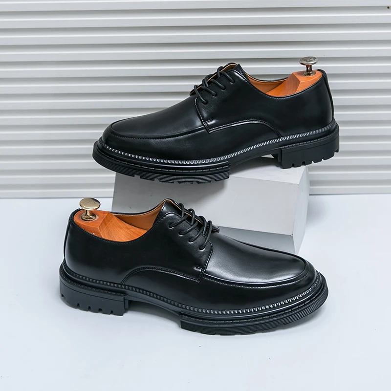 White Wedding Shoes Men's Business Leather Shoes Formal Oxfords Career Office Oxford Black Lace-up Luxury Goods Zapatillas