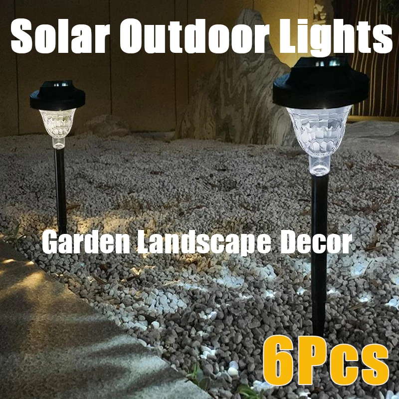 

6pcs Solar Power Light LED Lamps Outdoor Landscape Garden Path Yard Backyard Patio Waterproof for Lawns Gardening Pathway Decors