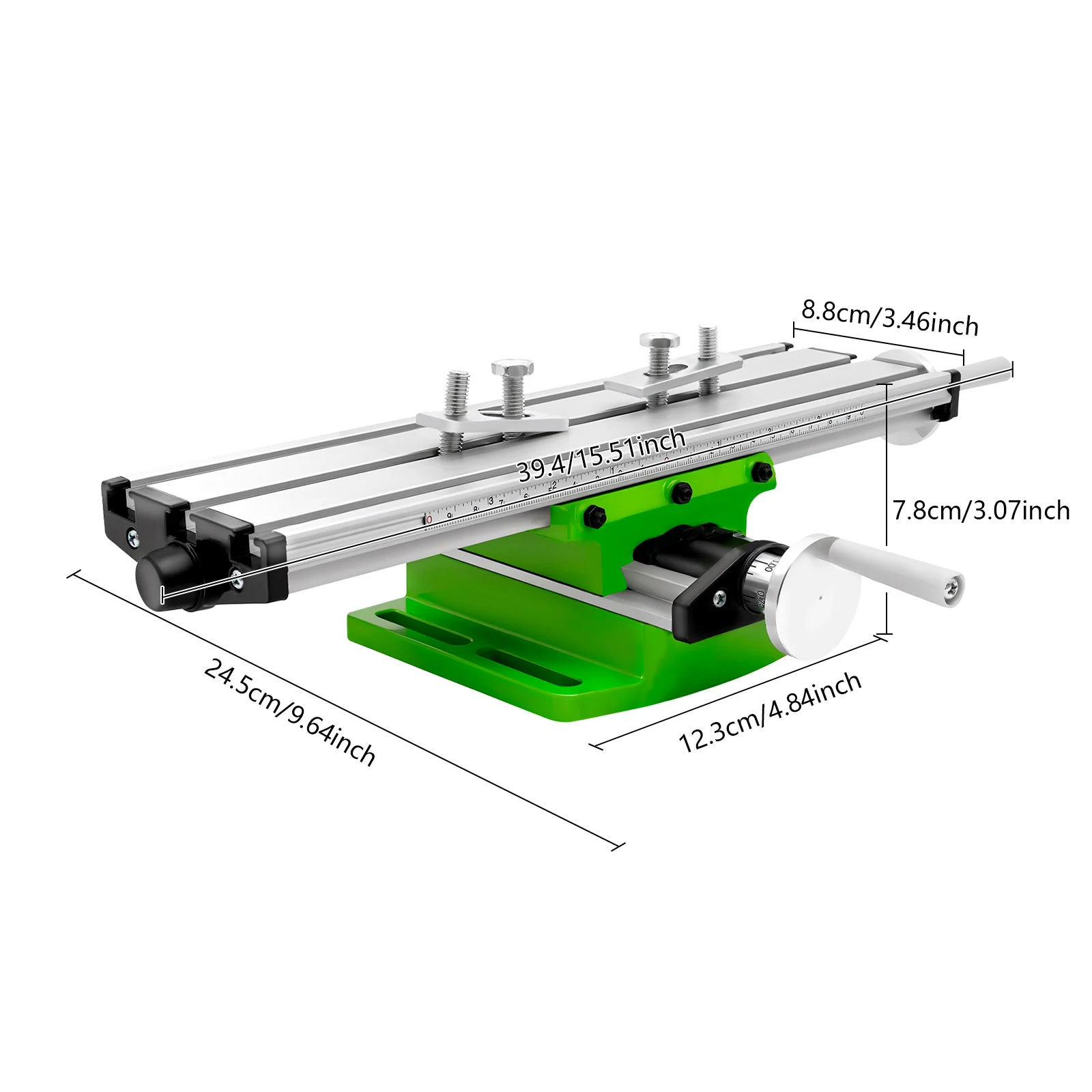 Adjustable Milling Working Table Adjustable X/Y-Axis Cross Slide Table with Handwheel Scales for Mini Drills & DIY Machining