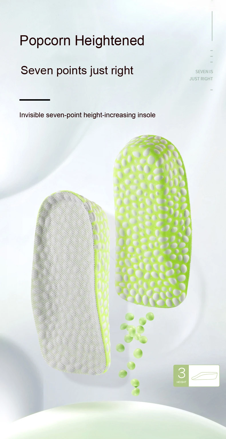 Height Increase Insole Seven Point Invisible Inner Heightening Pad Sneaker Half Cushion Sports Shoes Boost Pads for Men Women