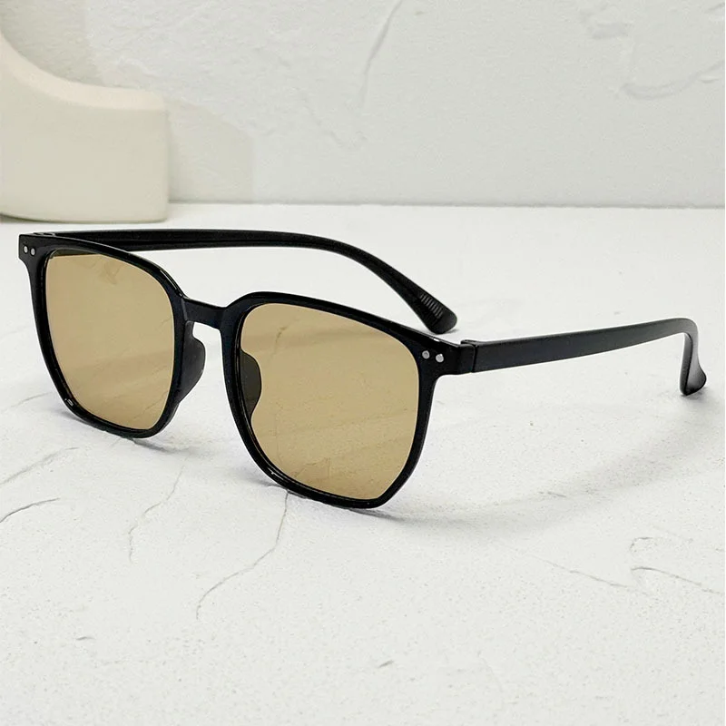 KLASSNUM Trend Farbe Objektiv Sonnenbrille Mann Schlank Quadrat Sonnenbrille Männer Anti Uv400 Gelb Blau Braun Okular Marke Designer Shades – Detail 5