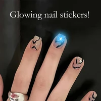 5/1pcs NFC Nail Stickers LED Light Source Nail Art Tips Lighting for Mobile Phone Nail Lamp Glow in The Dark Manicure Decor 2