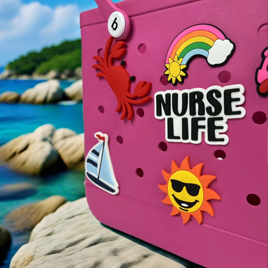 Cartoon Beach Bag Accessories, Tote Bag Hanging Accessories, Sun Eyes Summer Bag Decoration Accessories