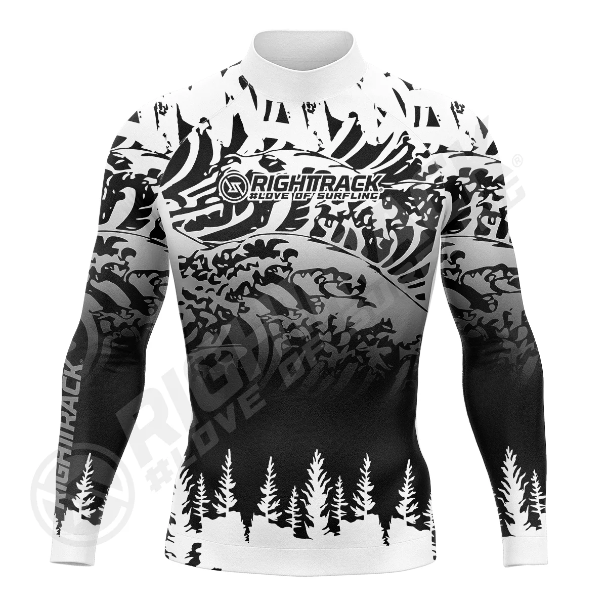 Men's Surfing Shirt Gold Coast Lycra Rashguard RIGHTTRACK Surf Sportswear Beach UV Swimwear UPF50+ Clothes sports shirt