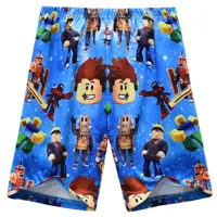 Nouvel ensemble à manches courtes pour garçons, ensemble deux pièces pour la maison, dessin animé ROBLOX, jeu Roblox 4