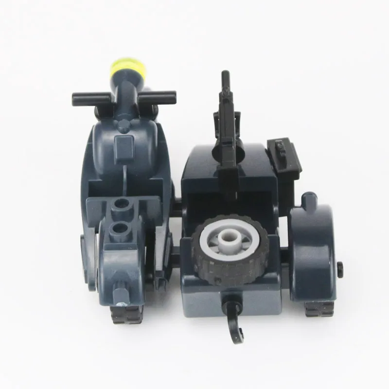 WW2 Germany Military Motorcycle Accessories Building Blocks Army Soldiers Rifle Vehicle Model Weapons Bricks Toys for Children 3