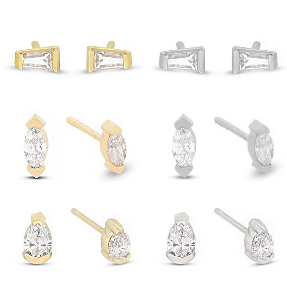 Kleine Kristall-Ohrstecker für Frauen, niedliche kleine Zirkonia-Helix-Daith-Ohrringe für Damen, modischer Schmuck. – Detail 2