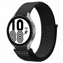 Durable Nylon Loop Watch Band Bracelet - Premium Strap 22mm/20mm for 22mm (Black white 11)