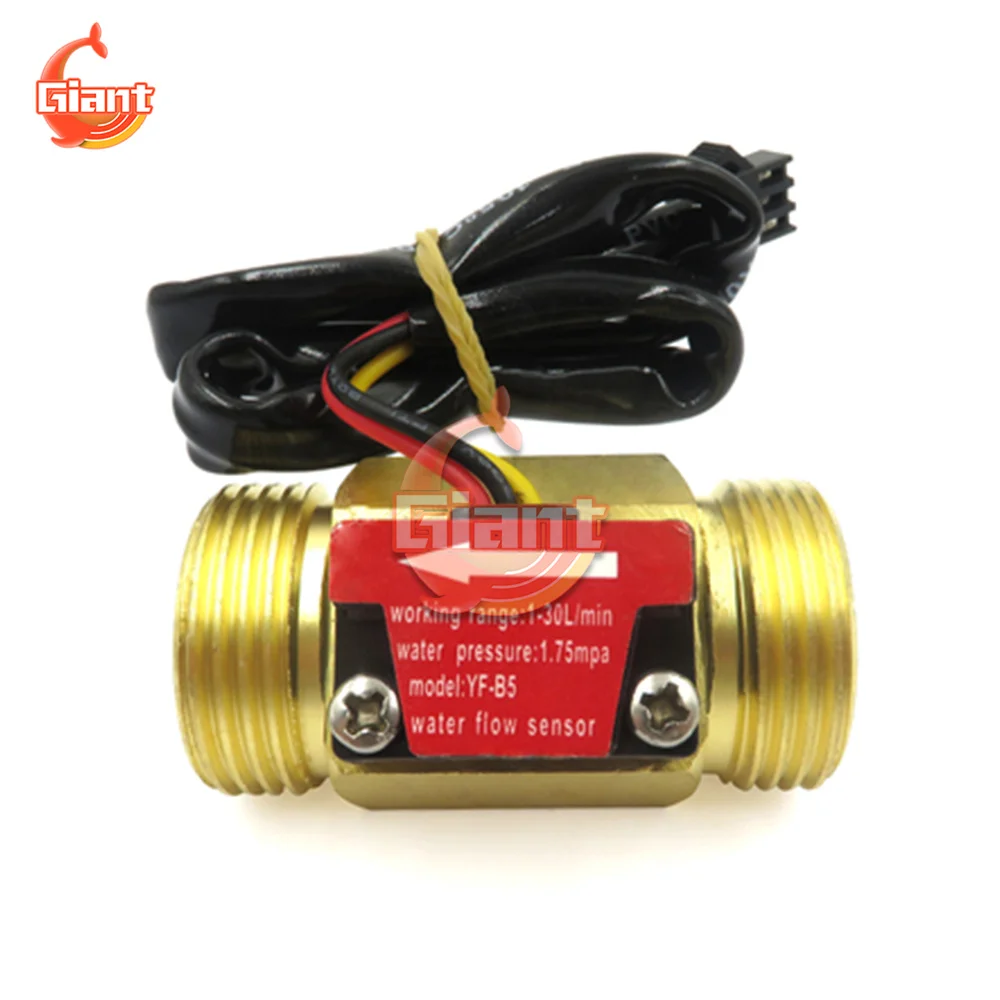 

YF-B5 DN20 G3/4'' Water Flow Sensor Switch 1-30L/min Flow Meter For Industrial Control Liquid Circulating