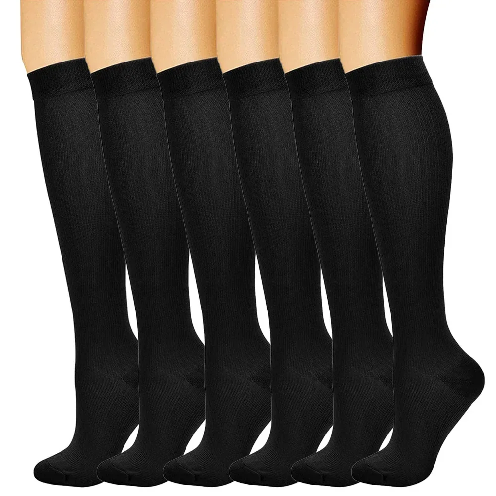 3 Pairs Compression Socks for Women Circulation15-20 mmHg is Best Support for Athletic Running Cycling Gym Travel Sports Workout