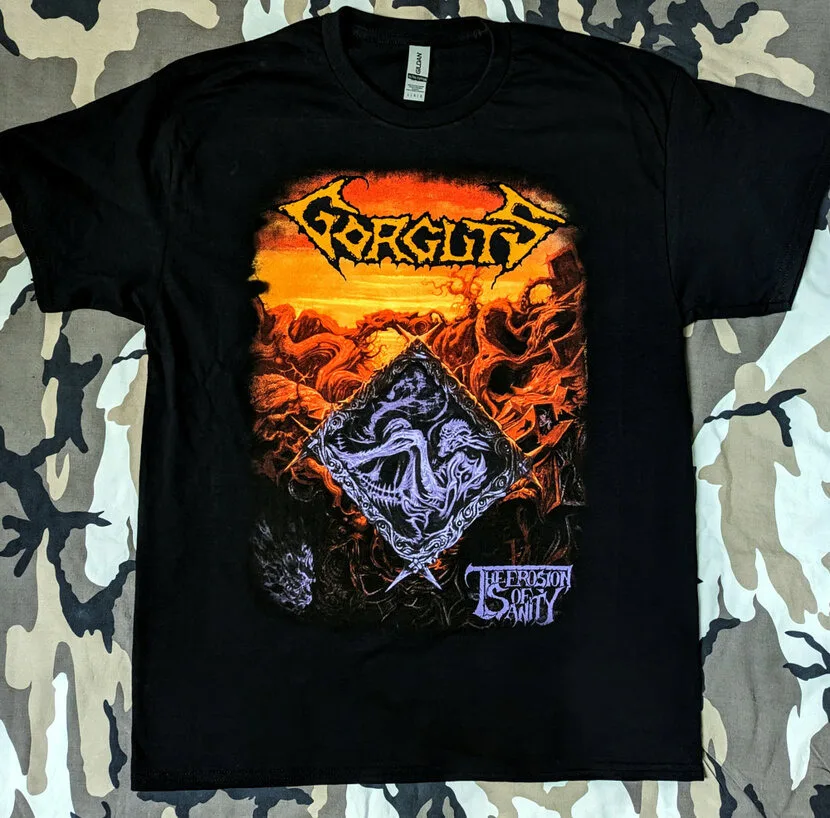 Футболка с эрозией Sanity Reprint 2023, черная, полноразмерная, с длинным или коротким рукавом