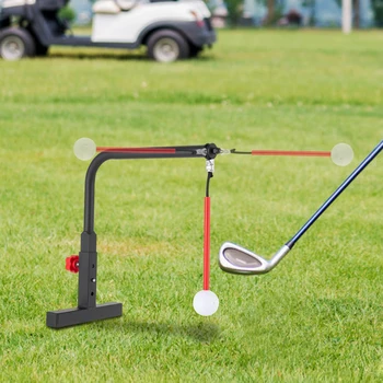 Professional Golf Swing Training Aid, Height Adjustable Golf Swing Trainer Durable Iron Golf Practice Swing Groover 1