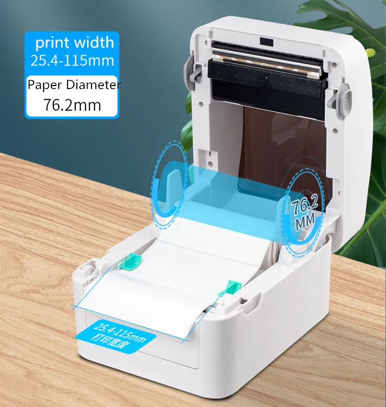 Xprinter Xp420b Polegada Impressora de Etiquetas Transporte Térmico Largura 115 mm Impressora Código de Barras Suporte qr Código Epacket Express Waybill - Imagem 3