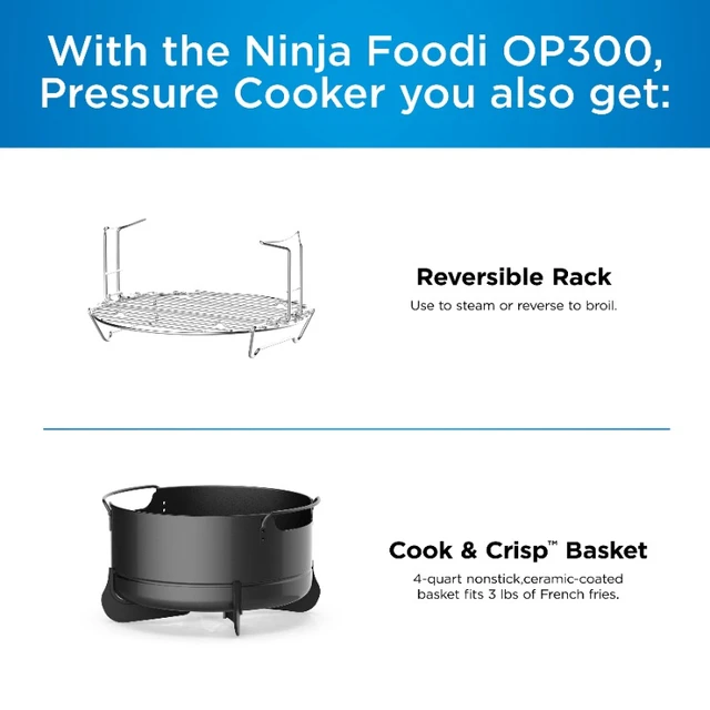 Ninja® Foodi™ TenderCrisp™ 8-in-1 6.5-Quart Pressure Cooker, OP300 