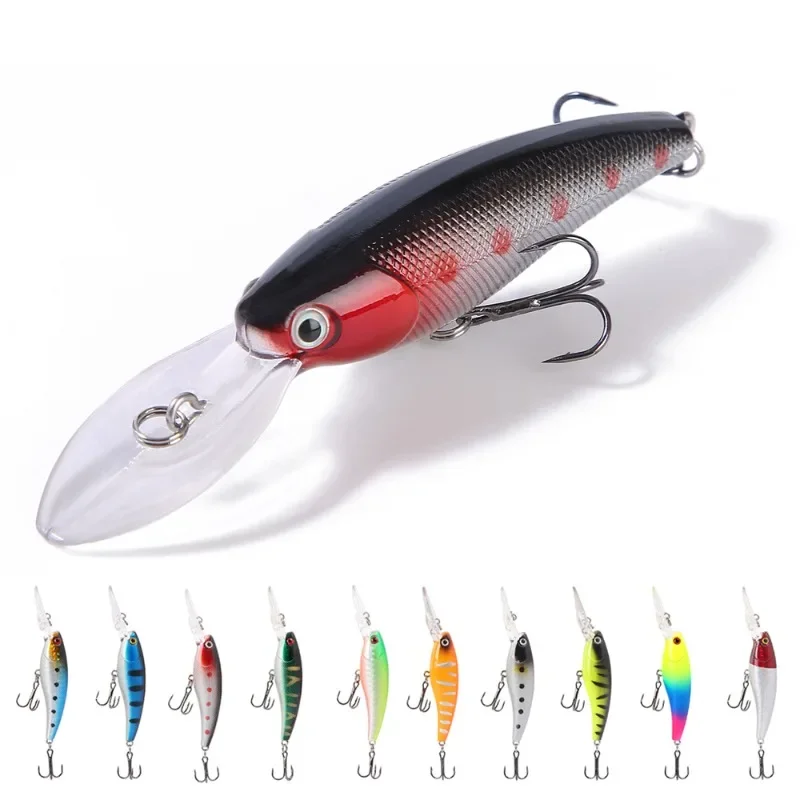 

Minnow Fishing Lure with Hooks, Artificial Fish Wobbler Tackle Crankbait, Hard Swimbait, Japan, 9cm, 8.3g, 1Pc