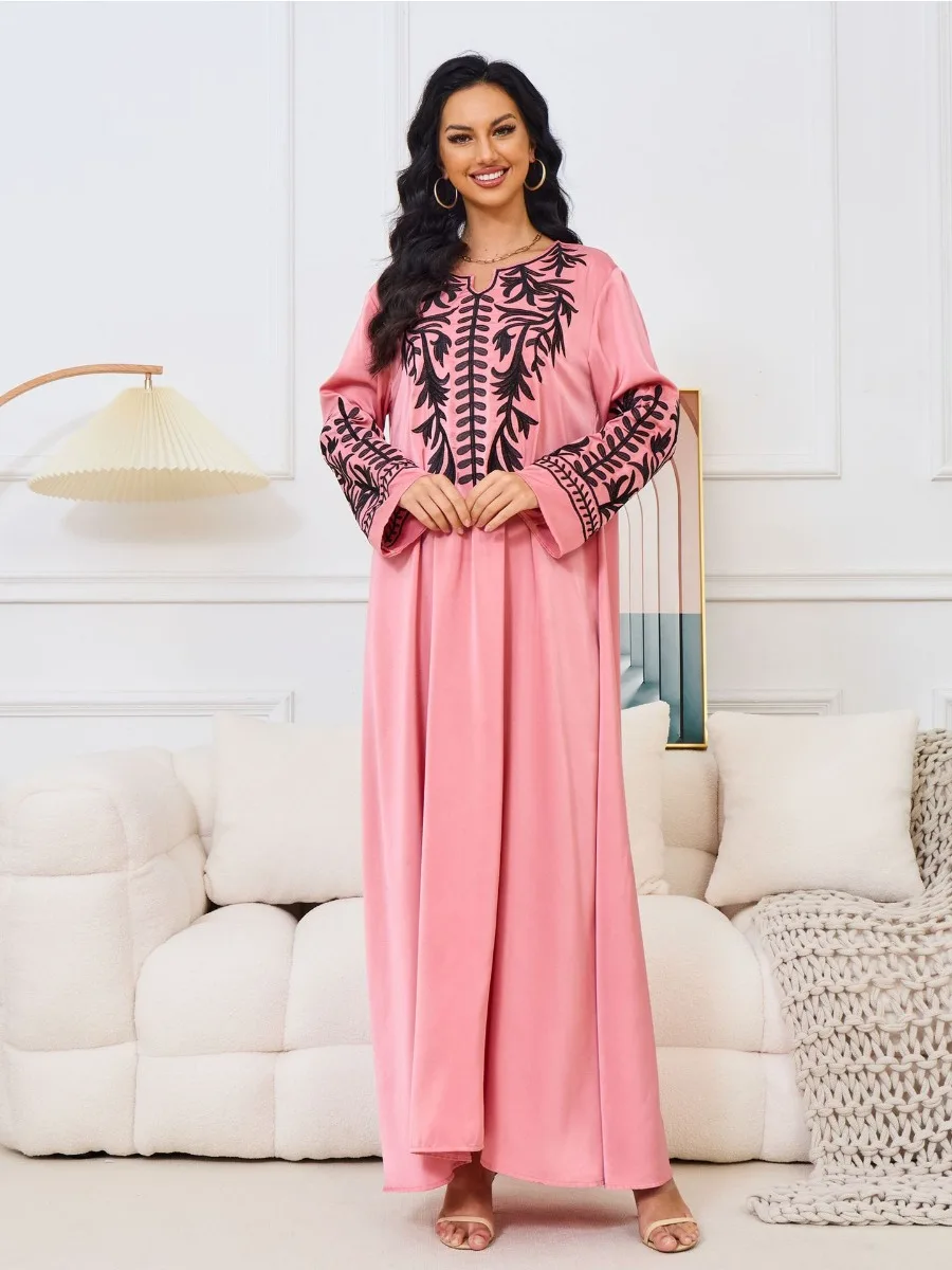 

Eid, арабское мусульманское женское платье, Abaya Jalabiya, длинные платья с вышивкой, марокканский кафтан, платья, Дубай, Рамадан, Халат