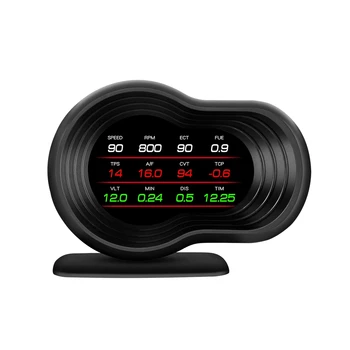 OBD2 coche HUD F9 OBD Head Up Display Auto coche inteligente a bordo ordenador indicador velocímetro Digital temperatura motor RPM alarma 1