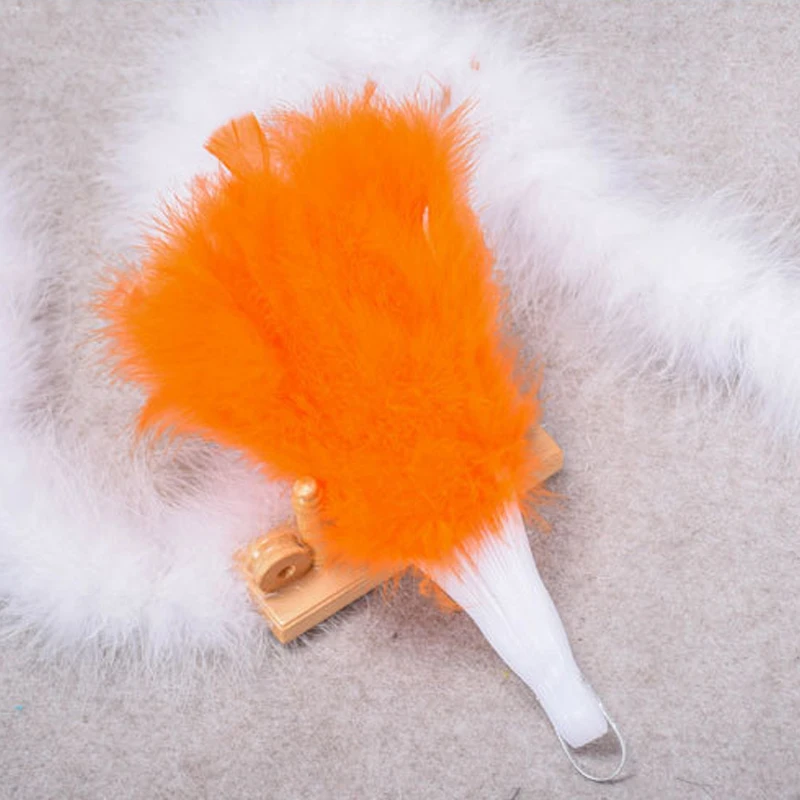 Feather Folding Fan Sweet Fairy Girl Court Dance Hand Fan Art Craft Gift Wedding Party Decoration Hand Fans 45 x 25 cm