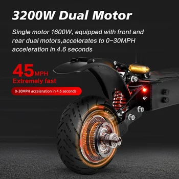 High-Speed Off-Road Electric Scooter 3200W Dual Motor Long Endurance Mileage with Silent Tire Foldableing Commuting E-scooter 5