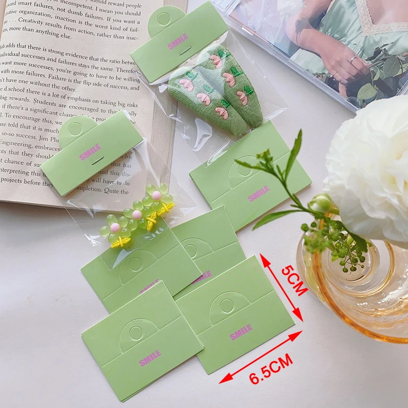 100pcs Foldable Jewelry Packaging Cards Label Tag with Hole DIY Handmade Jewellery Accessories Display Small Bussiness Wholesale