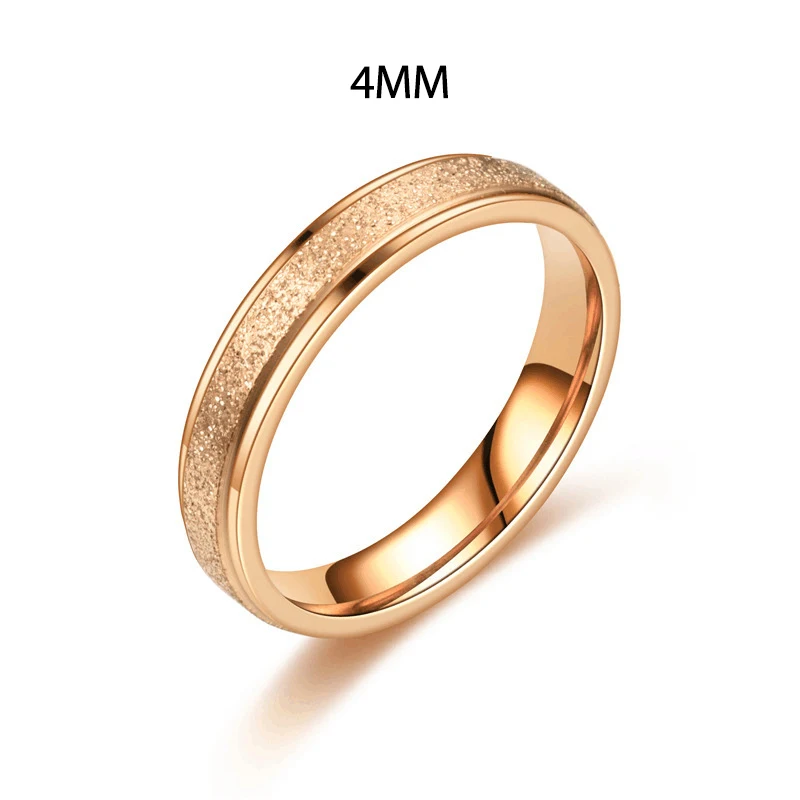 Stainless Steel Matte Frosted Band Ring - Unisex Fashion Jewelry Gift
