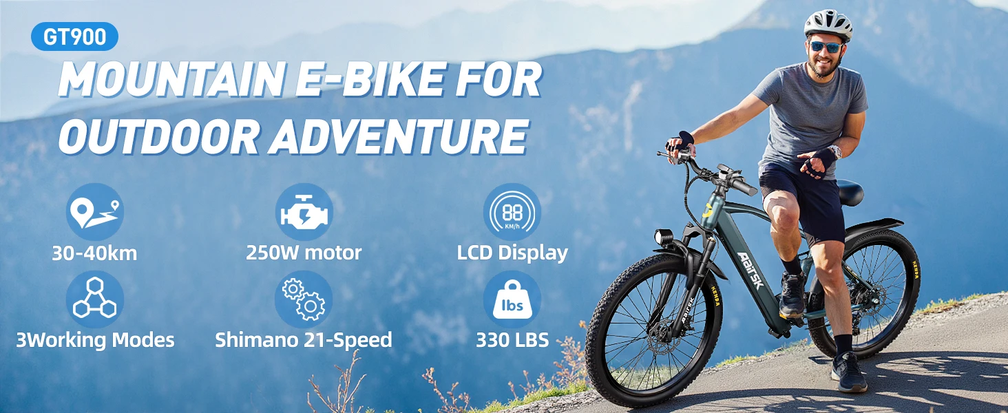 Aairsk GT900 Erwachsenen-E-Bike 250W Motor 36V 13Ah Akku Doppelfederung Elektrofahrrad 26*1,95" Reifen Kurzstrecken-Elektrofahrrad – Detail 1
