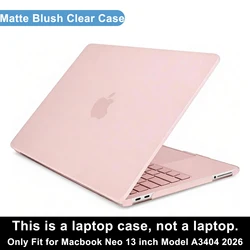 Ultra - Thin Matte Finish Hard Shell Case Cover - MacBook Neo 13 inch (Matte Blush Clear)