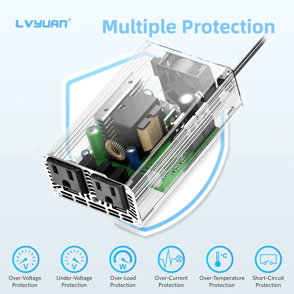 【Limited stock】 500W Power Inverser Portable Car Inverter With DC12V to AC220V 110V Phone/Laptop/Camera Charging Converter.