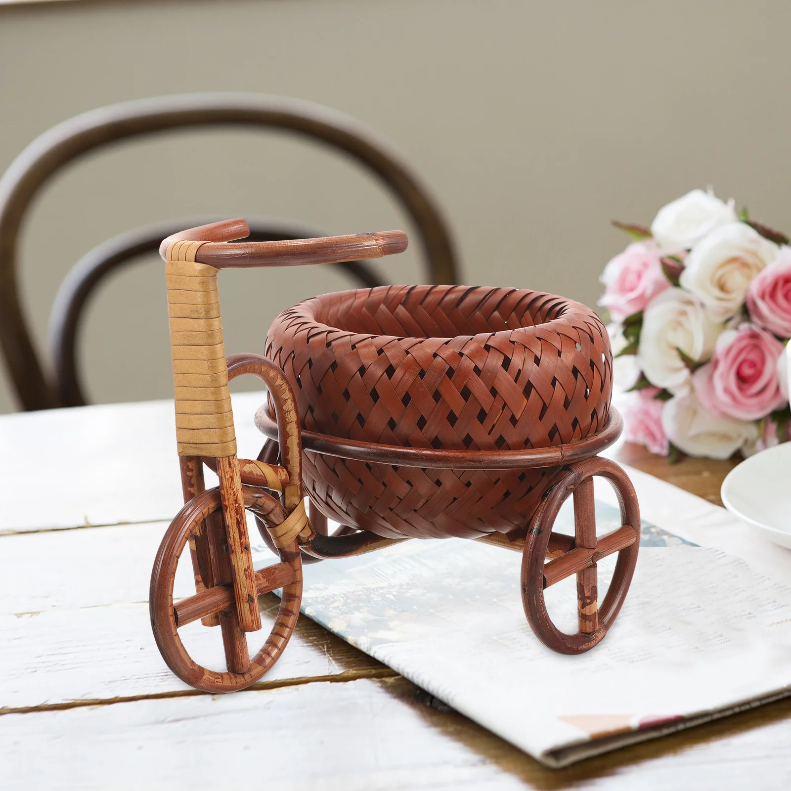 

Tricycle Storage Basket Candy Bamboo Small Baskets for Favors Baby Shower Party Decorative Wedding Gift